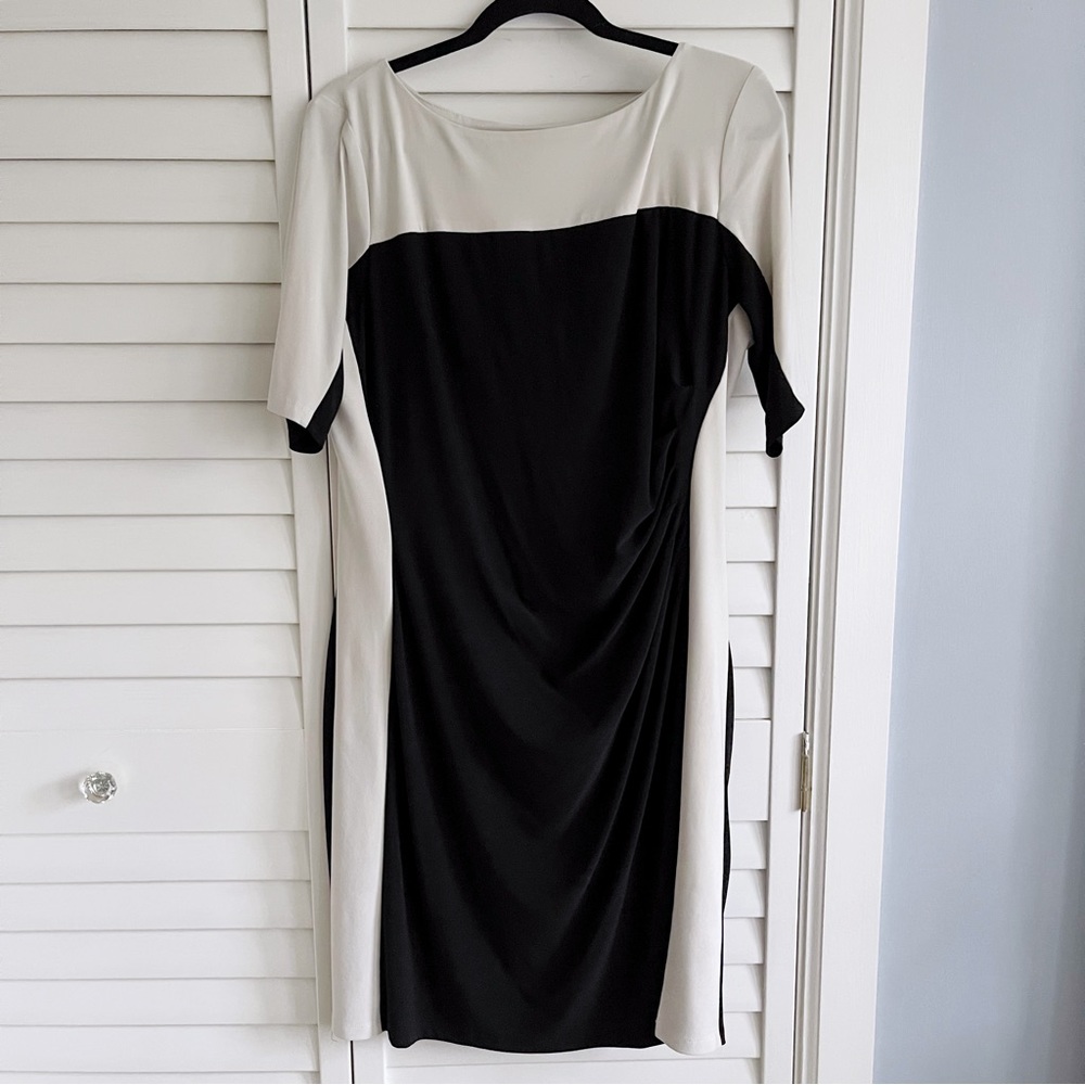 Short Sleeve Dress with Side Ruching and Panelling